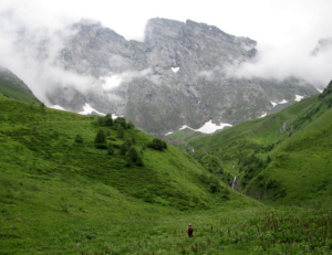 Chimghisklde in Assa Valley (Khevsureti) - with the alpine scree as the habitat of the new species.